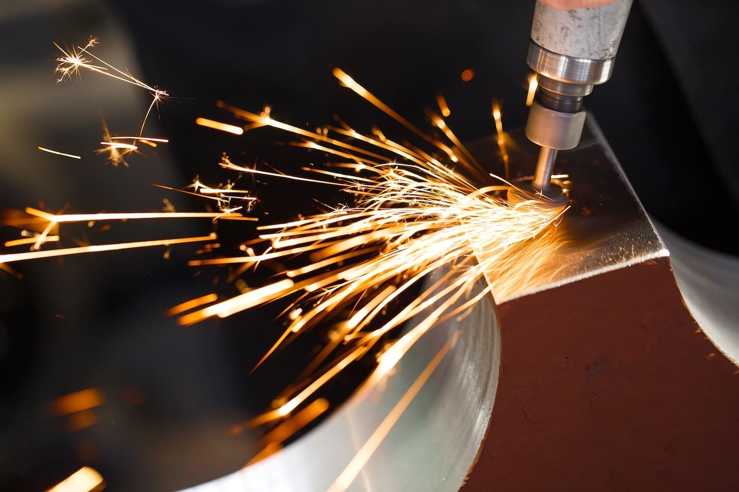 Drill with diamond-tipped polishing metal parts.